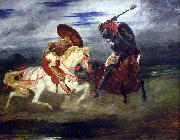Combat de chevaliers dans la campagne., Eugene Delacroix